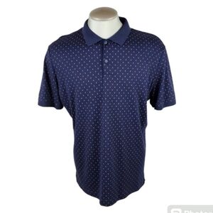 Banana Republic Performance Luxury Touch Polo Shirt Diamond Navy Blue Size Large
